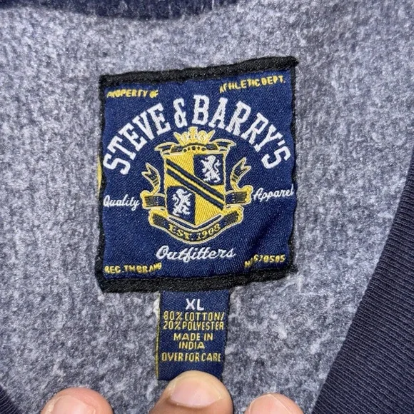 Vintage Steve and Barrys US Navy Sweatshirt Mens XL Blue Yellow Pullover - Picture 3 of 6